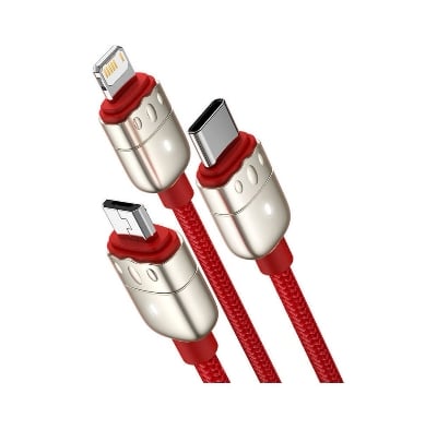 Picture of Baseus Year of the Tiger 3in1 USB - Lightning / USB Typ C / micro USB cable 3,5 A 1,2m Negru
