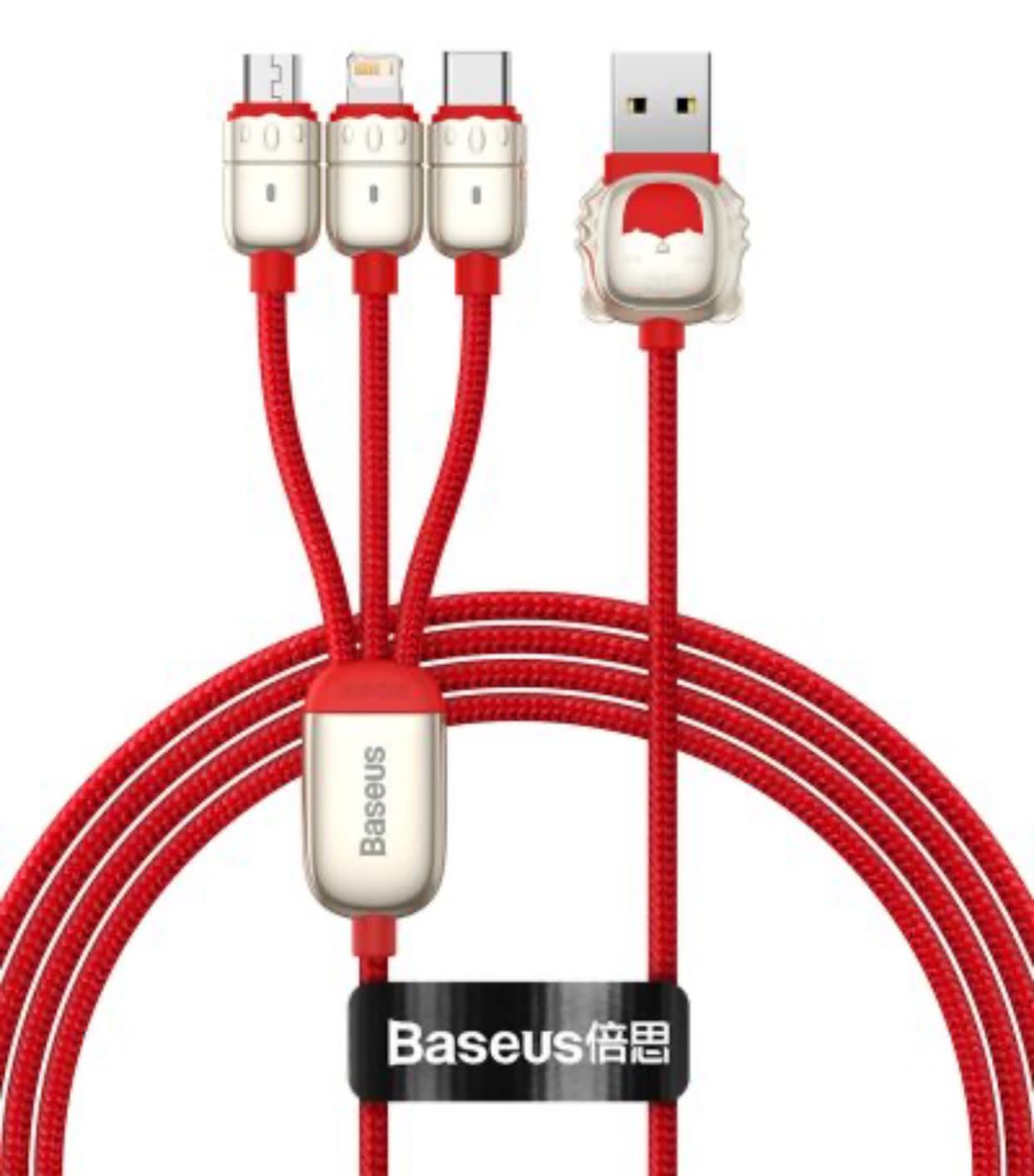 Picture of Baseus Year of the Tiger 3in1 USB - Lightning / USB Typ C / micro USB cable 3,5 A 1,2m Negru 