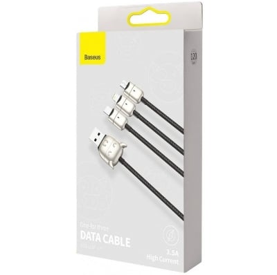 Picture of Baseus Year of the Tiger 3in1 USB - Lightning / USB Typ C / micro USB cable 3,5 A 1,2m Negru 
