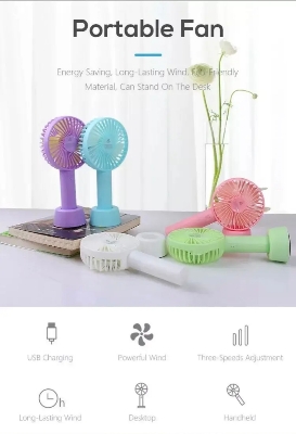 Picture of Very Stylish Mini USB Lithium Battery Rechargeable Hand Fan Multicolor