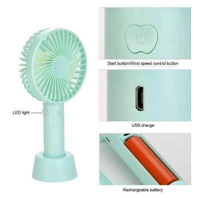 Picture of Very Stylish Mini USB Lithium Battery Rechargeable Hand Fan Multicolor