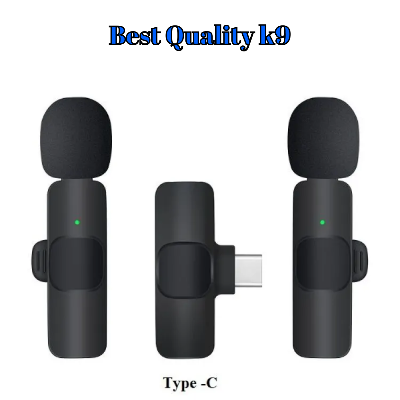 Picture of K9 Wireless Dual Microphone Professional Lapel Lavalier Microphone Remove Noise For Typ с Black