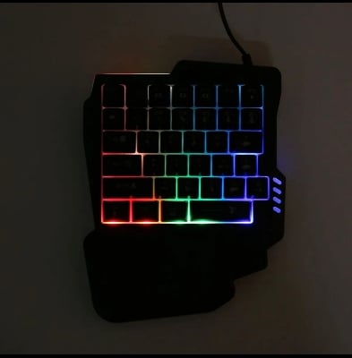 Picture of 5 in 1 Bluetooth Gaming Keyboard Mouse Converter Combo for Smartphone, play your mobile games using the keyboard and the mouse Gaming Accessory Kit (Multicolor, For Android, iOS) Black