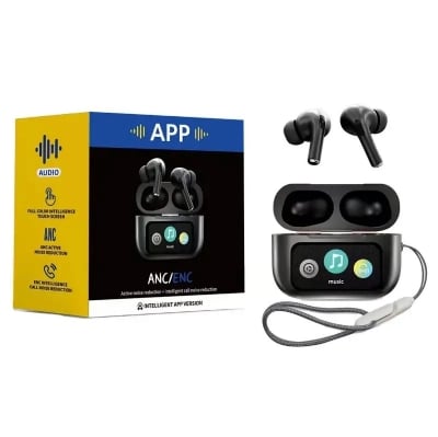 Picture of A9 Pro App Supported ANC/ENC Display Touch Control BT 5.4 Wireless Earbuds with Zwsvibe App 