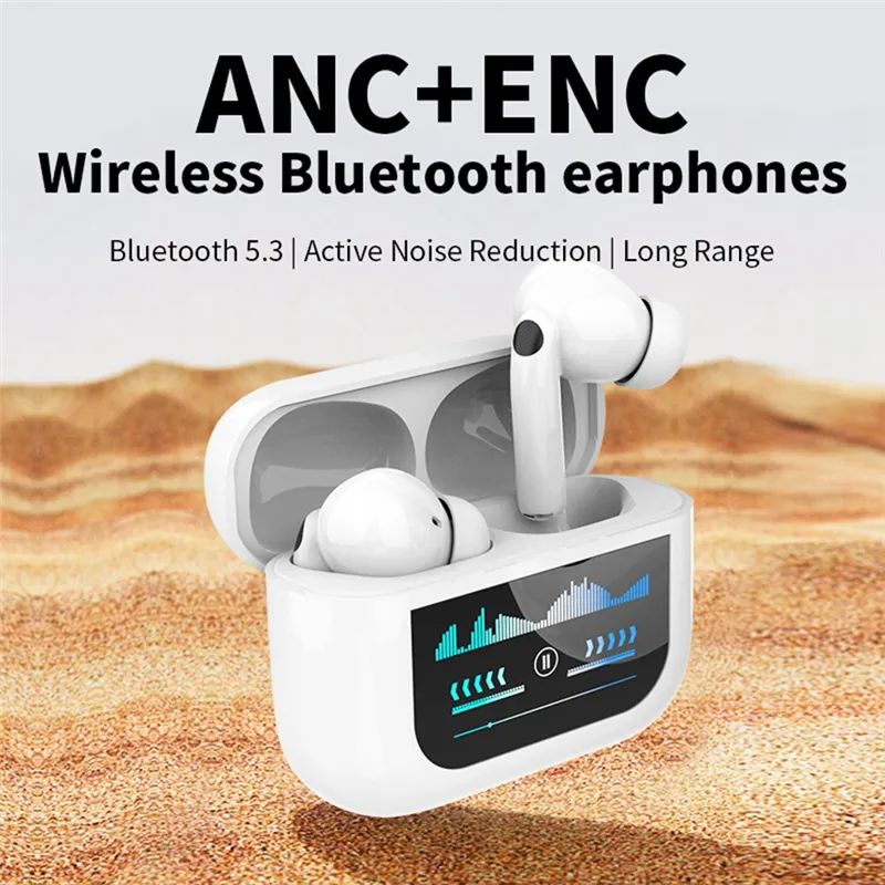 Picture of A9 Pro App Supported ANC/ENC Display Touch Control BT 5.4 Wireless Earbuds with Zwsvibe App 