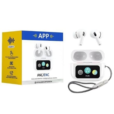 Picture of A9 Pro App Supported ANC/ENC Display Touch Control BT 5.4 Wireless Earbuds with Zwsvibe App 