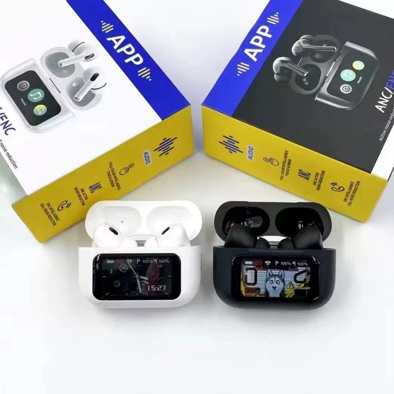 Picture of A9 Pro App Supported ANC/ENC Display Touch Control BT 5.4 Wireless Earbuds with Zwsvibe App 