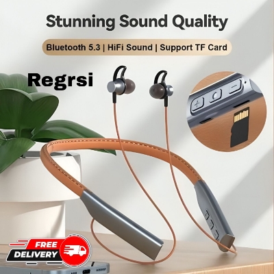 Picture of Regrsi new neck Earphones Long life sports Waterproof Noise headphones Silver