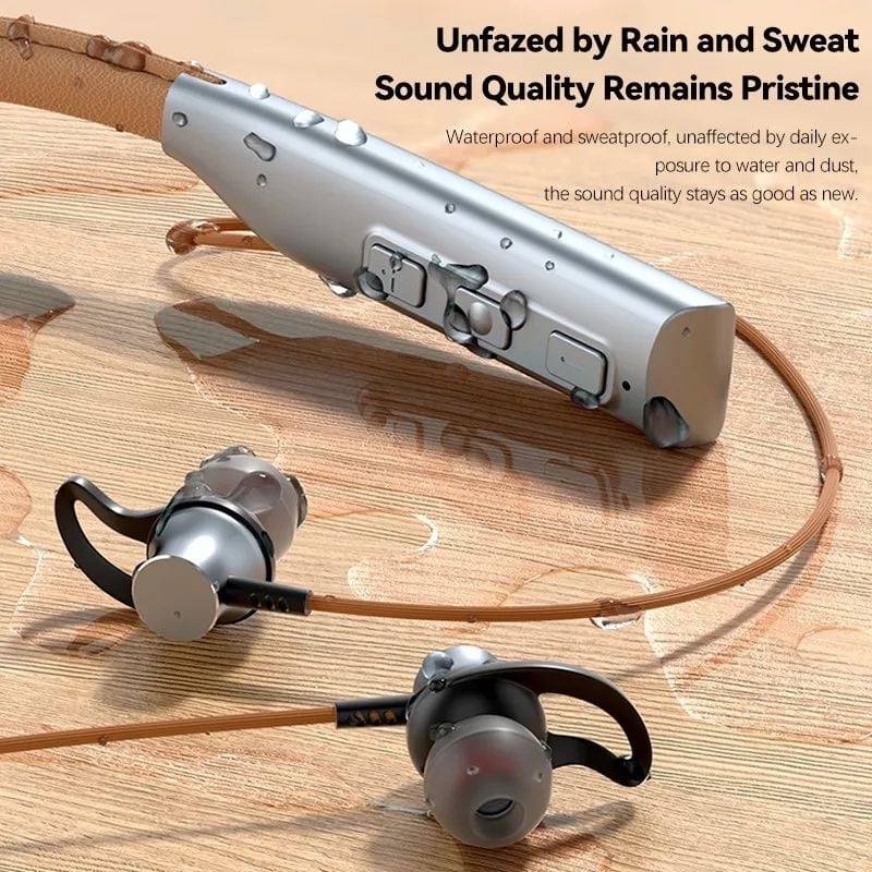 Picture of Regrsi new neck Earphones Long life sports Waterproof Noise headphones Silver
