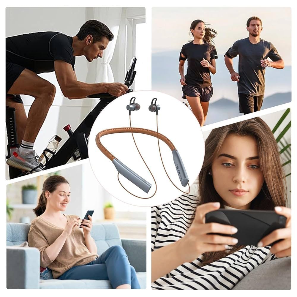 Picture of Regrsi new neck Earphones Long life sports Waterproof Noise headphones Silver