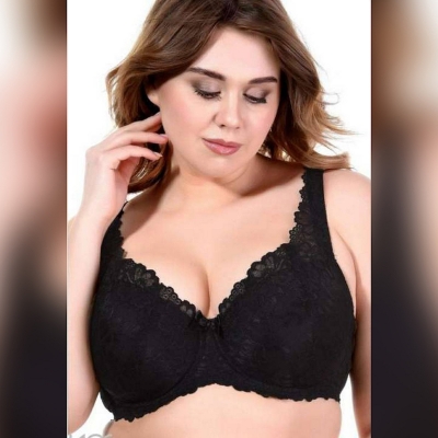 Picture of Soft Comfortable Net Foam Bra for Women - Black