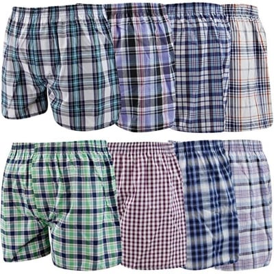 Picture of New 2-Pack Men Cotton Boxer Shorts Plaid Underwear Comfort Fit - Multicolor