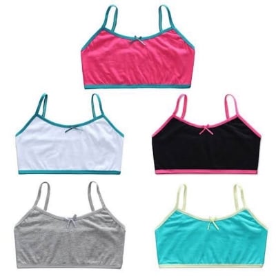 Picture of 5 pcs/lot Girls' Bras for ages 8-16, Cotton Teen Underwear, Summer Children's Vest, Semis - Multicolor