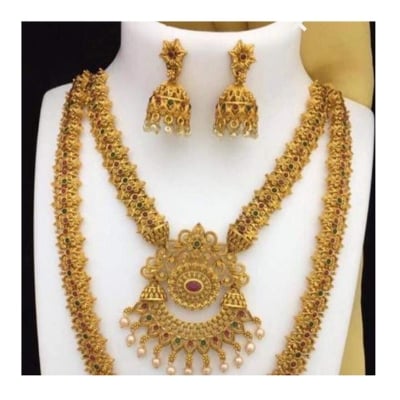 Picture of Indian Hand Crafting Necklace Jewellery Set for Women - Gold