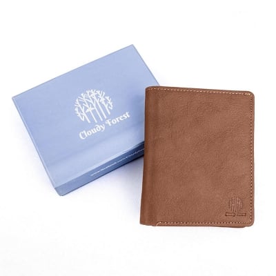 Picture of Cow Leather Slim Bifold Wallets Soft Leather Western Men's Wallet RFID Blocking Holiday Gifts For Men - Brown
