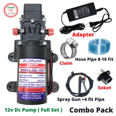 Picture of Full Set Bike Wash 12v Dc Pump || High speed Water pump for Bike Wash, Car Wash/ DC Pump for Bike or Car Wash & Garden Irrigation || Water Pump 12V ||12v water pump high pressure || 12 Volt Water Pump High Pressure Water Pump For Bike Wash-Black
