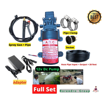 Picture of Full Set Bike Wash Pump/ High Pressure Water Pump For Bike Wash,Car Wash/ DC Pump for Bike or Car Wash & Garden Irrigation Mini Water Pump 12V  12v water pump 12 Volt High Flow Water Pump 12 Volt Water Pump  High Pressure Water Pump For Bike Wash-Black