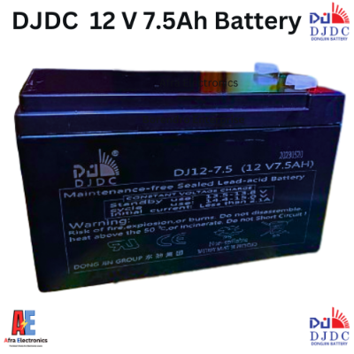 Picture of DJDC 12v 7.5Ah Sealed Lead Acid Battery / DONG JIN GROUP Battery For UPS, Sprayer Machine , DC Fan / Sealed Lead Acid Battery-Black