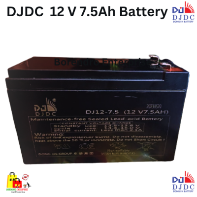 Picture of DJDC 12v 7.5Ah Sealed Lead Acid Battery / DONG JIN GROUP Battery For UPS, Sprayer Machine , DC Fan / Sealed Lead Acid Battery-Black