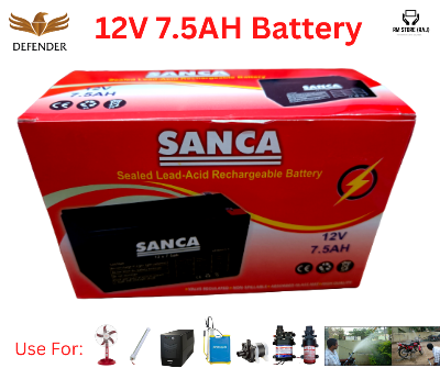 Picture of SANCA 12v 7.5Ah Lead Acid Battery-Black