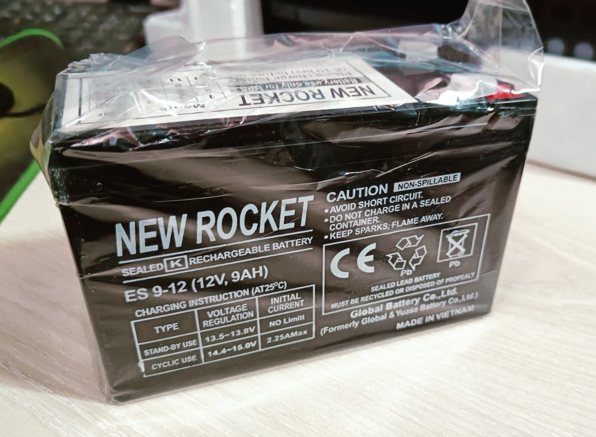 Picture of 12 Volt 9Ah Battery / Lead Acid New Rocket Battery / Dry Cell Battery-Black