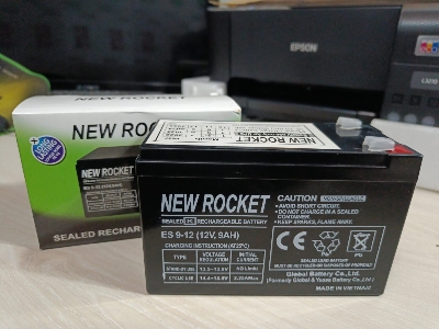 Picture of 12 Volt 9Ah Battery / Lead Acid New Rocket Battery / Dry Cell Battery-Black