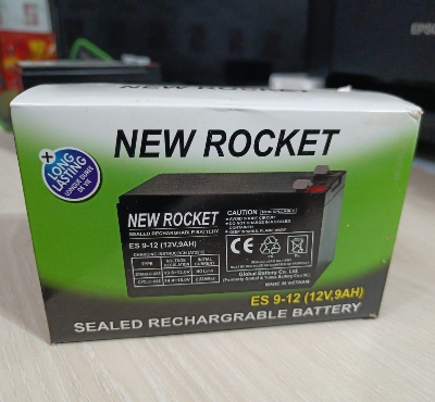Picture of 12 Volt 9Ah Battery / Lead Acid New Rocket Battery / Dry Cell Battery-Black