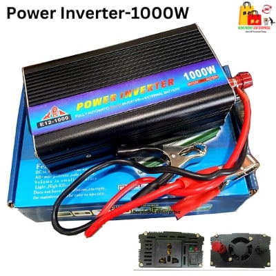 Picture of 1000W POWER INVERTER / 12V DC To 220V AC Output Power Supply Inverter With 2Pcs Battery Cables Clips