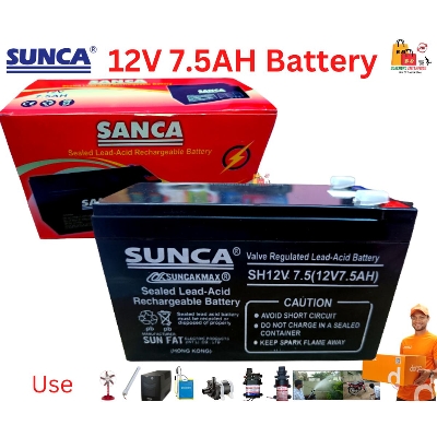 Picture of SANCA 12v 7.5Ah UPS Battery / 12 volt 7.5Ah Lead Acid Battery-Black