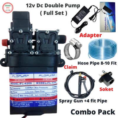 Picture of Pressure Washer  Double Motor Pump for Bike Wash -Car Wash/Bike wash  DC Pump for Bike or Car Wash & Garden Irrigation / Full Set Bike Wash 12v Dc Double Motor Pump-Multicolor