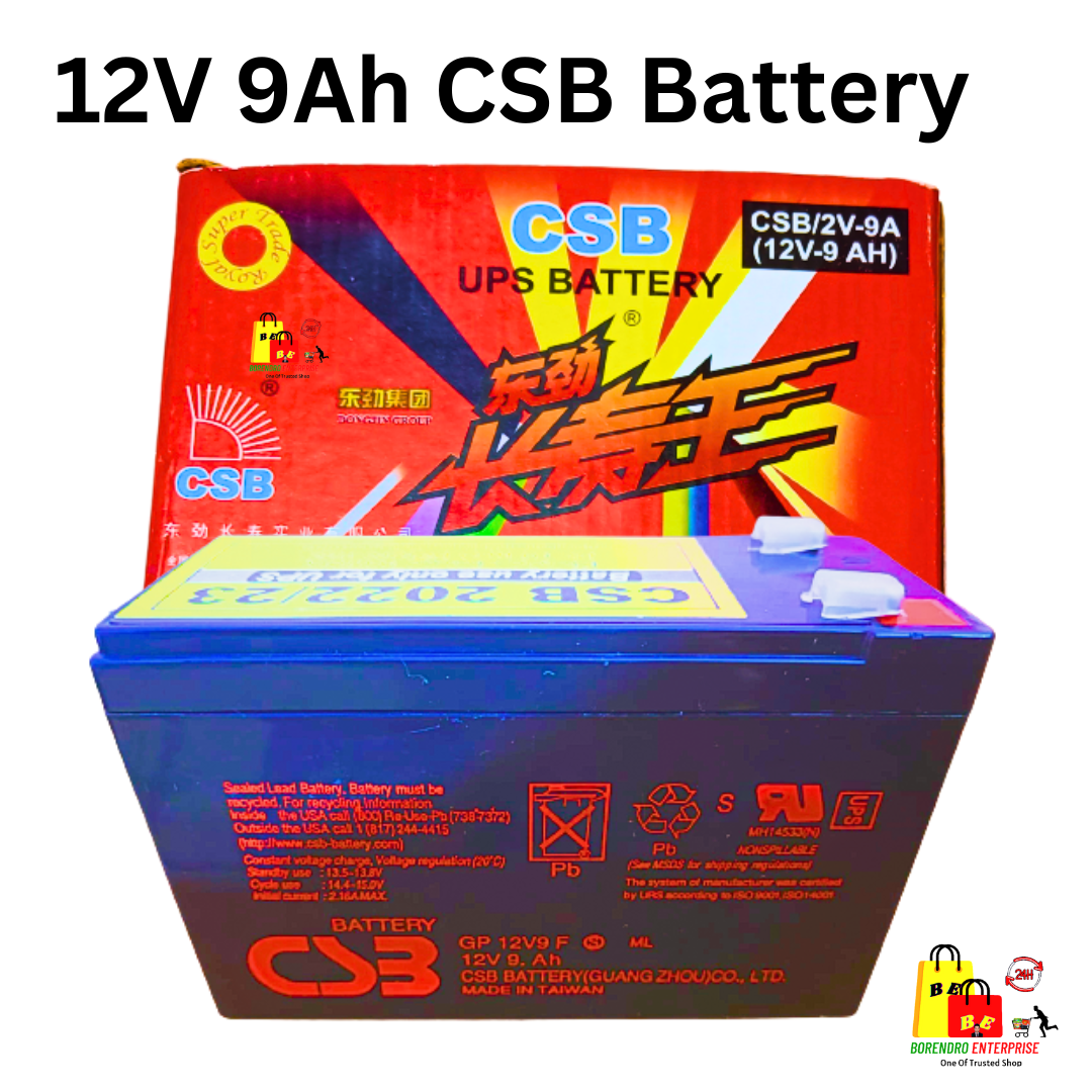Picture of CSB 12 Volt 9Ah Battery With Battery Charger And 2 Pcs 15W Dc Light -Full Combo Package