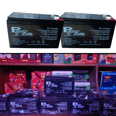 Picture of Power Zone 12 Volt 9Ah Battery For Ups, Spray Machine, Dc Fan, Dc Light, Dc Motor Etc-Black