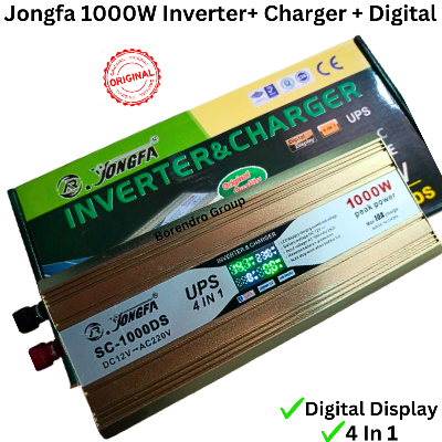 Picture of JONGFA 1000W IPS Machine and Battery Charger Digital Display / 4 In 1- Auto DC 12V to AC 220V Inverter with 10Amps Charger - Powerful Combination for Reliable Power Supply Anywhere