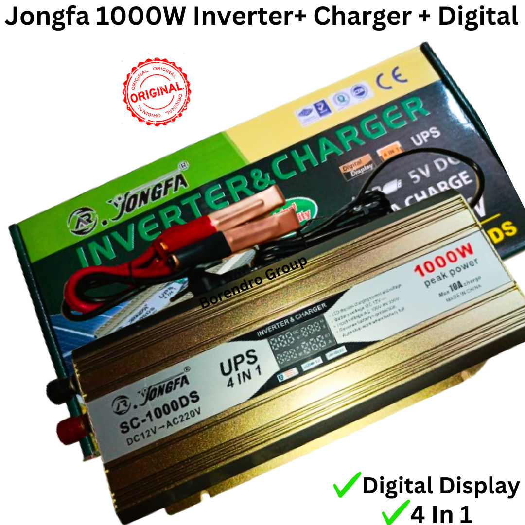 Picture of JONGFA 1000W IPS Machine and Battery Charger Digital Display / 4 In 1- Auto DC 12V to AC 220V Inverter with 10Amps Charger - Powerful Combination for Reliable Power Supply Anywhere
