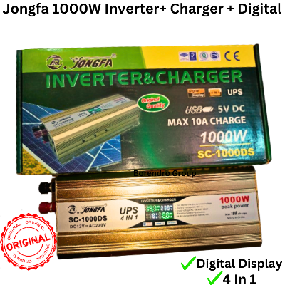 Picture of JONGFA 1000W IPS Machine and Battery Charger Digital Display / 4 In 1- Auto DC 12V to AC 220V Inverter with 10Amps Charger - Powerful Combination for Reliable Power Supply Anywhere