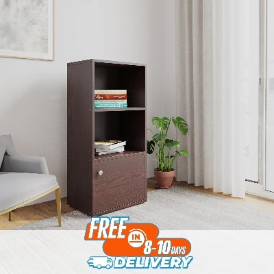 Picture of RK Furniture 3-Shelf Bookcase With Adjustable Storage Shelves- Floor Standing Unit - Furniture & Decor