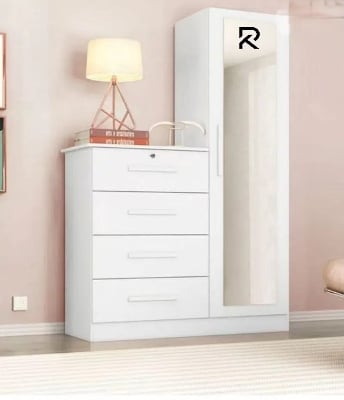Picture of RK Modern and Trendy MDF White Wardrobe Almirah - Furniture & Decor