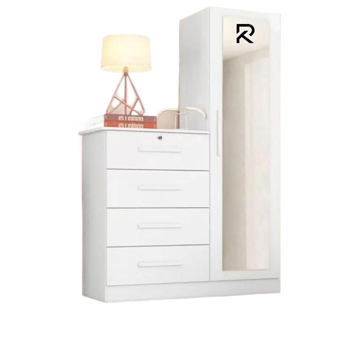 Picture of RK Modern and Trendy MDF White Wardrobe Almirah - Furniture & Decor