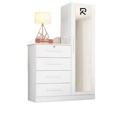 Picture of RK Modern and Trendy MDF White Wardrobe Almirah - Furniture & Decor