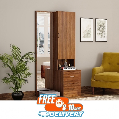 Picture of Upscaled Quality - RK Engineered Wood Dressing Table with Cabinet and Pull-Out Drawers - Vintage Choice - To Exprerience Greatness