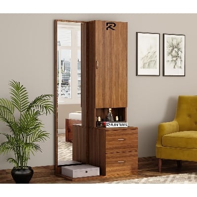 Picture of Upscaled Quality - RK Engineered Wood Dressing Table with Cabinet and Pull-Out Drawers - Vintage Choice - To Exprerience Greatness