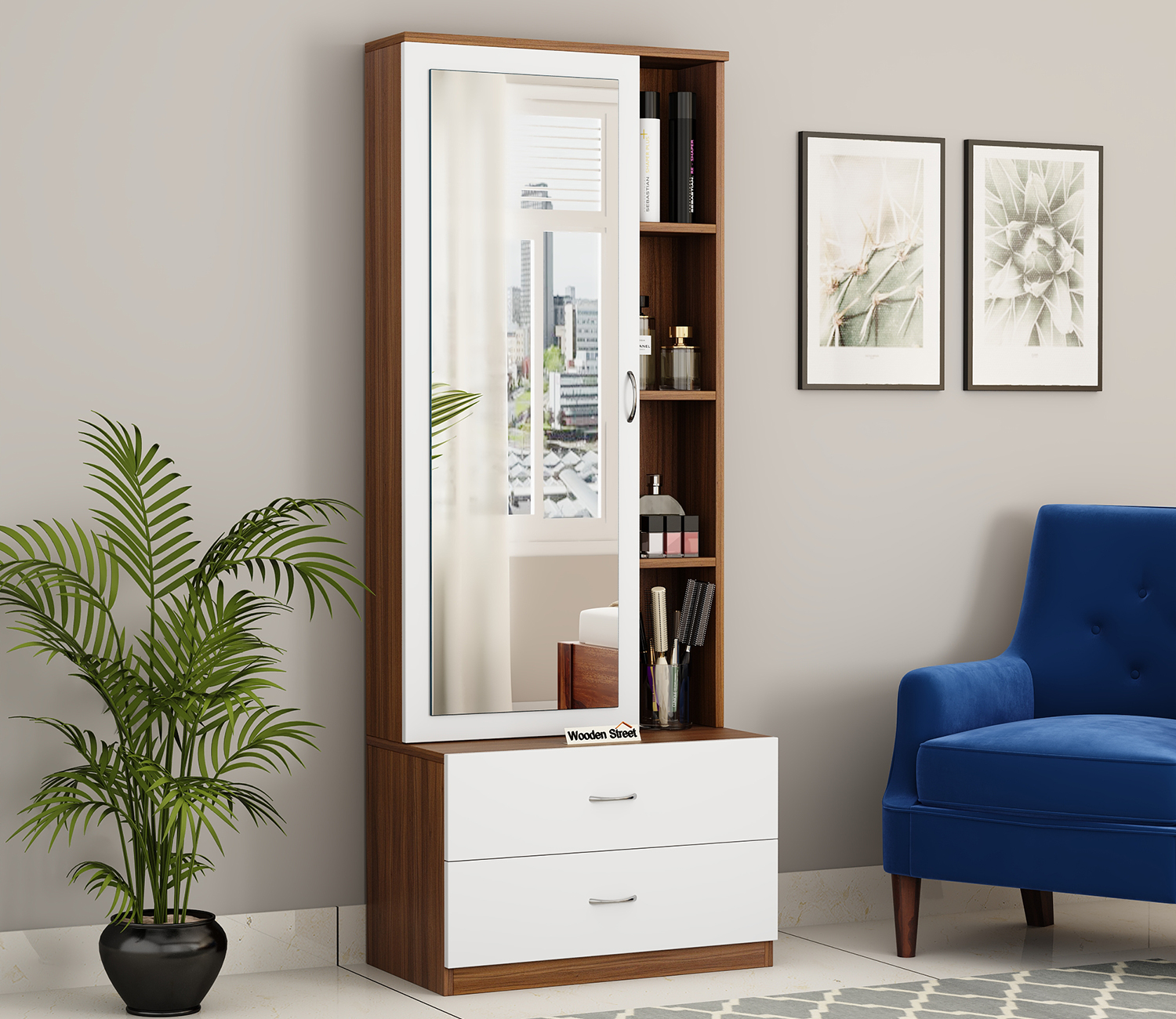 Picture of RK Modern and Trendy BOX Dressing Table with Multiple Shelves and Drawers