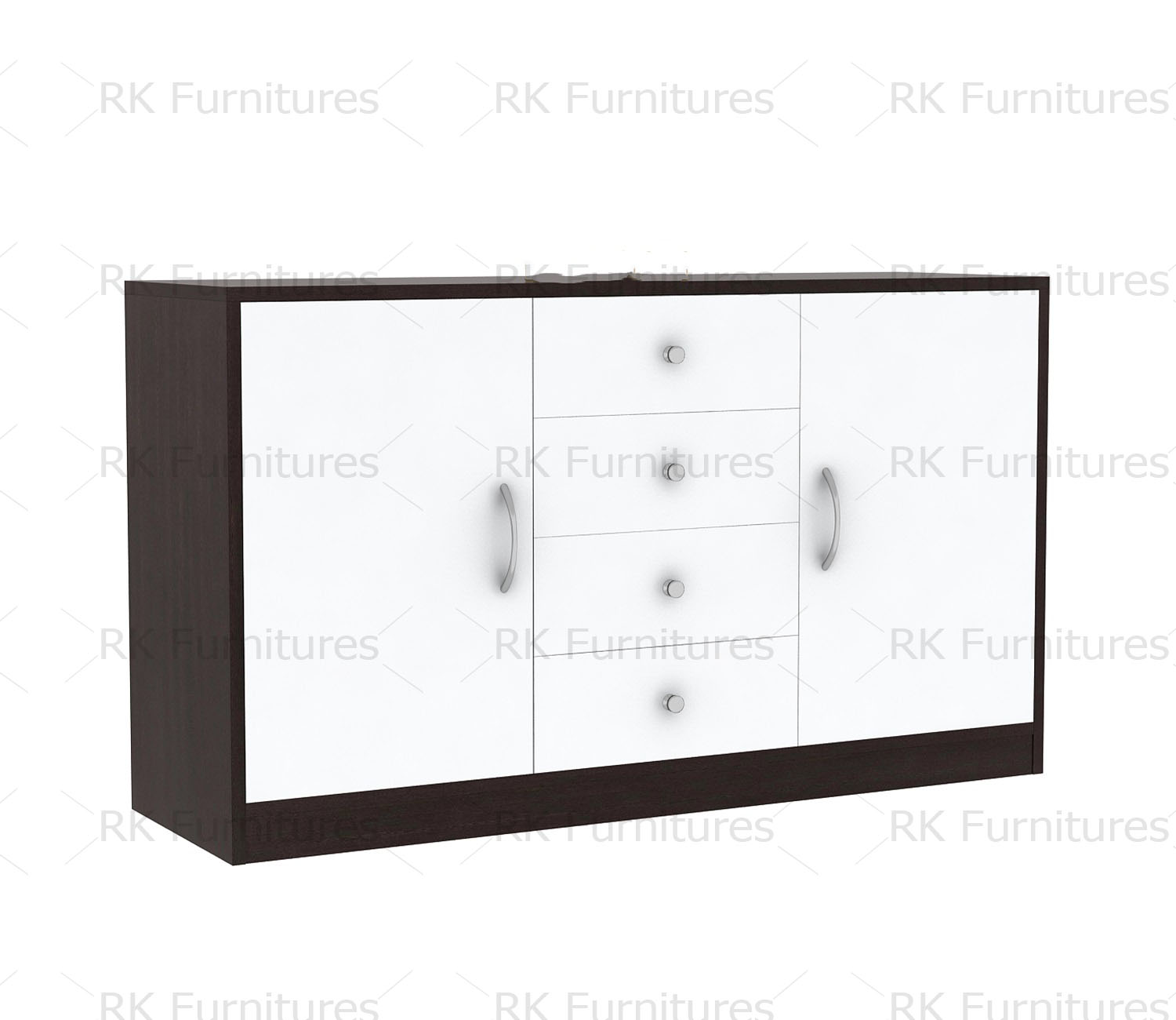 Picture of RK Modern and Trendy Engineered Wood Cabinet and Sideboard with Frosty White Drawers - Furniture & Decor