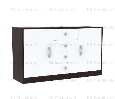 Picture of RK Modern and Trendy Engineered Wood Cabinet and Sideboard with Frosty White Drawers - Furniture & Decor