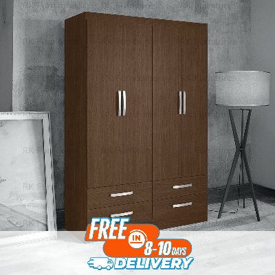 Picture of RK MDF 4 Part Almirah or Wardrobe With 4 Drawers-Antique White