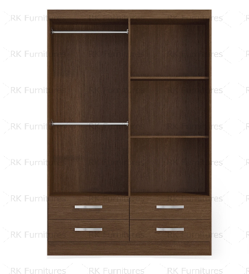 Picture of RK MDF 4 Part Almirah or Wardrobe With 4 Drawers-Antique White