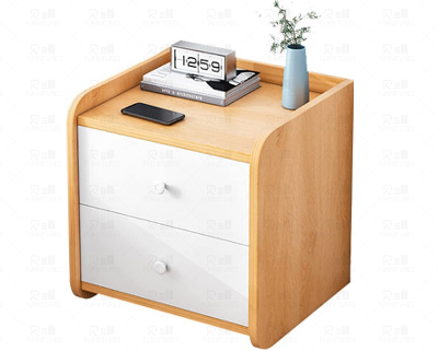 Picture of RK MDF Exclusive Bed Side Table With Drawers Beech White Finish