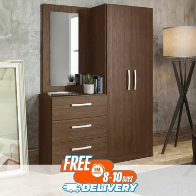 Picture of RK  Stylish Almirah with Dressing Table Vanity Dresser and Cupboard - Vintage Choice - To Experience Greatness-Antique White