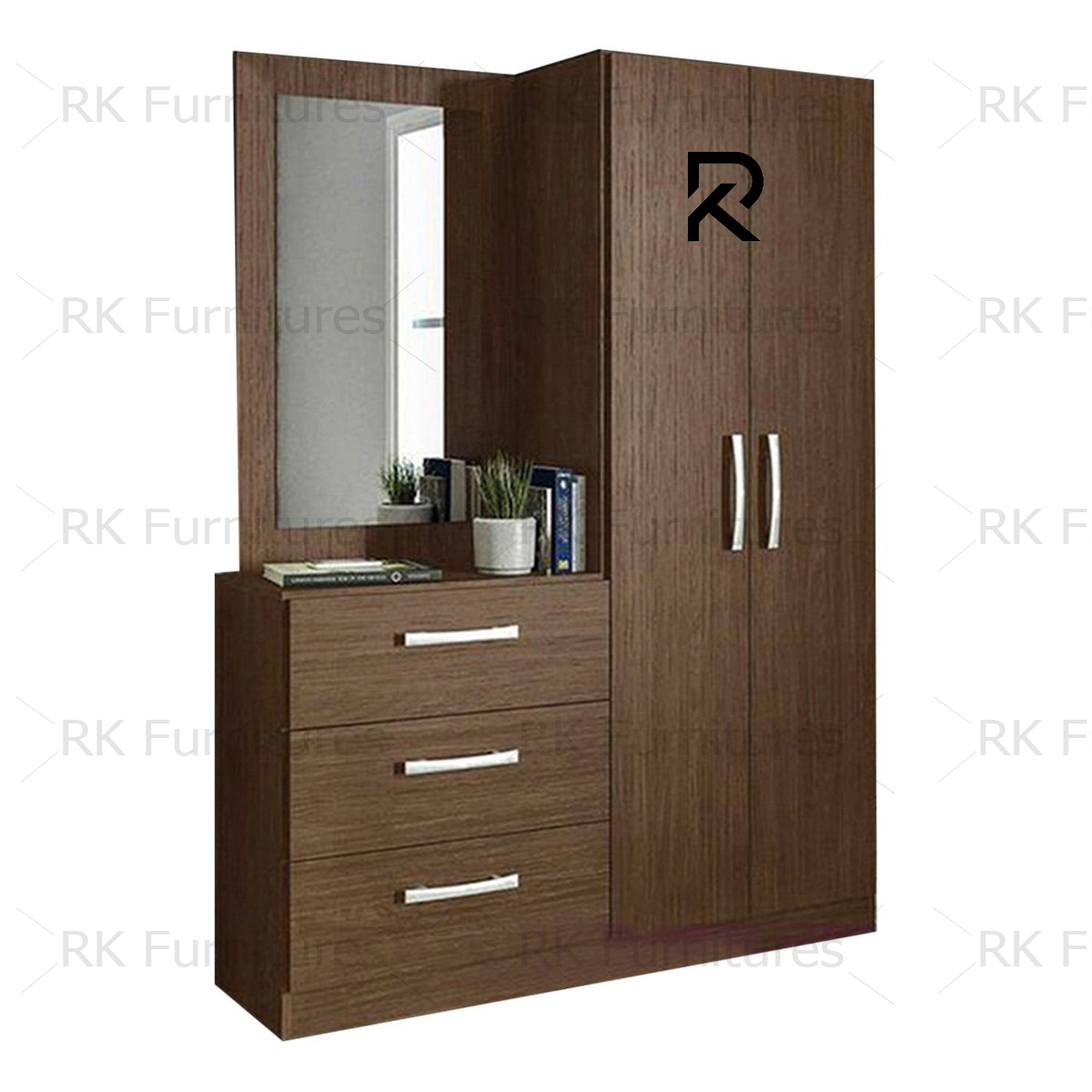 Picture of RK  Stylish Almirah with Dressing Table Vanity Dresser and Cupboard - Vintage Choice - To Experience Greatness-Antique White