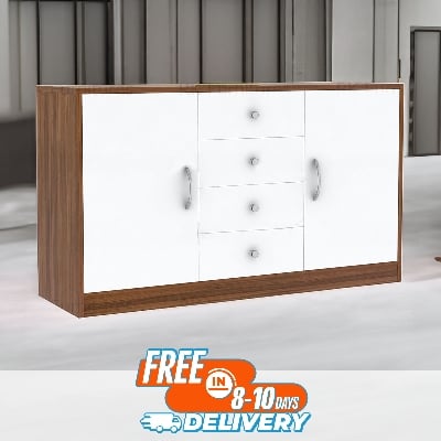 Picture of RK Engineered Wood Kitchen Cabinet and Sideboard with Frosty White Drawers